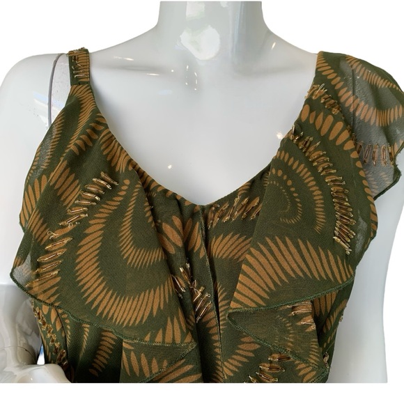 SIGNATURE by ROBBIE BEE RUFFLE GATSBY DRESS ASYMMETRICAL NECKLINE. WOMEN’S SZ 10 - Picture 5 of 10